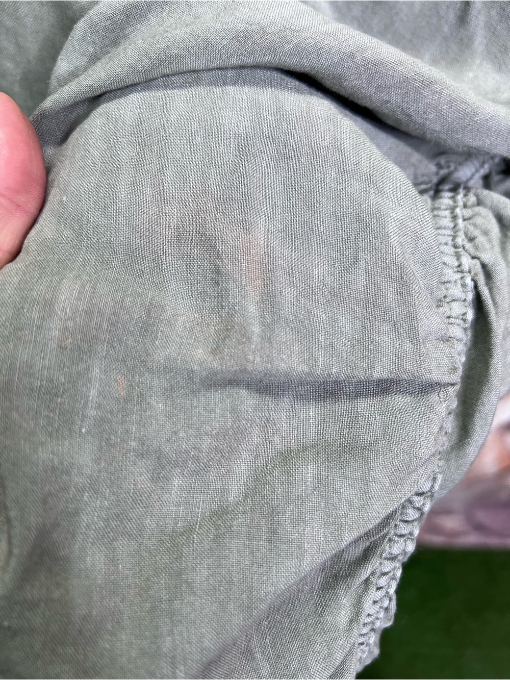 FREE PEOPLE Festival Wear Ruched Linen Oliver Green Bomber Jacket, S - Picture 15 of 16
